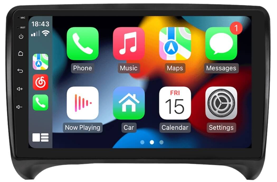 – típus specifikus autóhifi Audi TT 2 (2006-2014) 9″ érintős magyar menüs Android rendszerrel GPS autóhifi gyári helyére