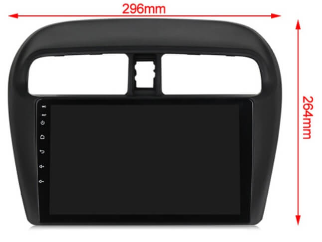 Kit Dash UGAR Per Radio 2 DIN Compatibile Con Mitsubishi Mirage 2012+ E Space Star 2013+, ABS Qualità Auto, Nero