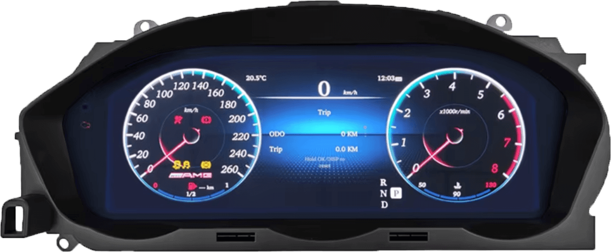 – típus specifikus autóhifi Mercedes C W204 NTG 4.5 (2011-2014) digitális műszeregység kilométeróra 12,3
