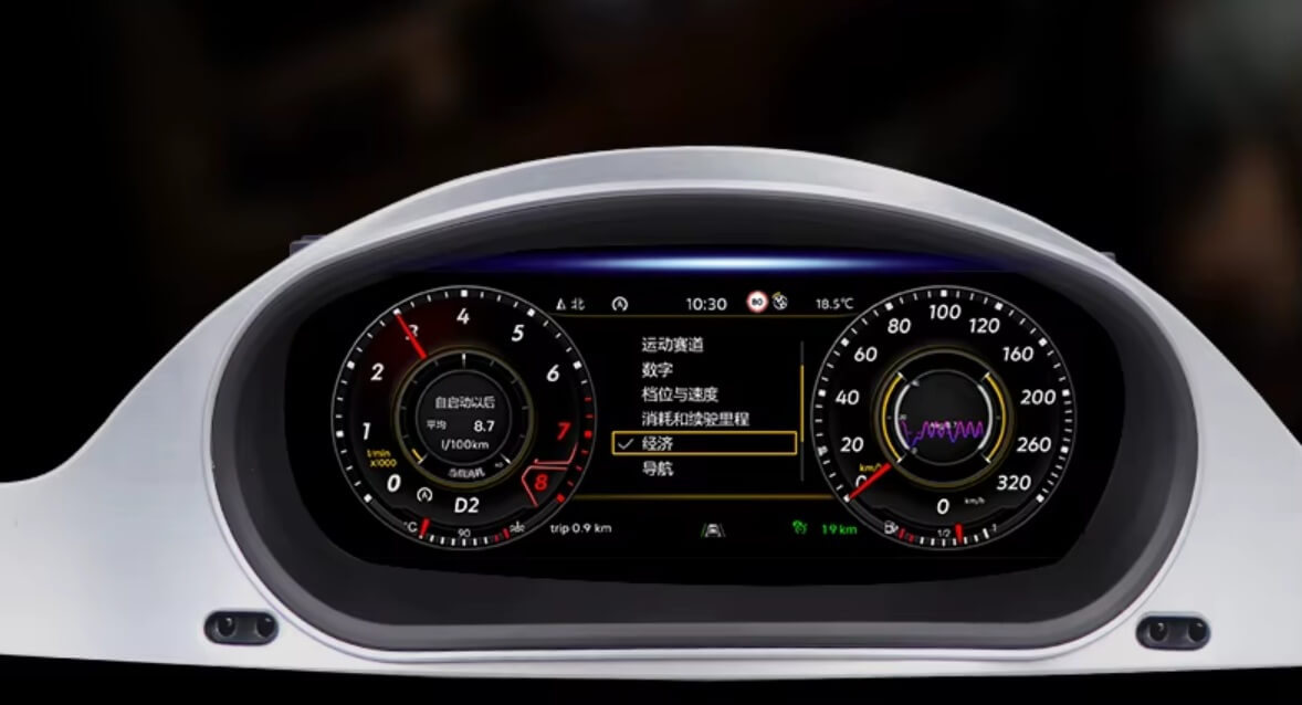 – típus specifikus autóhifi VW Passat B6 B7 (2007-2015) digitális kilométeróra csoport 10,25
