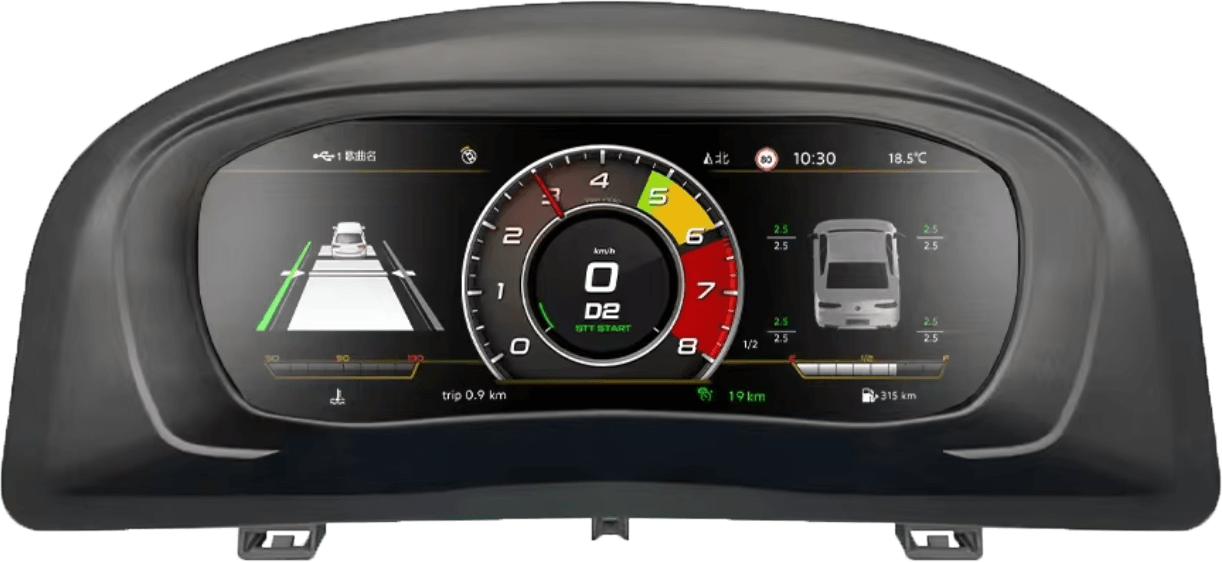 – típus specifikus autóhifi VW Touran (2004-2013) digitális kilométeróra csoport 10,25