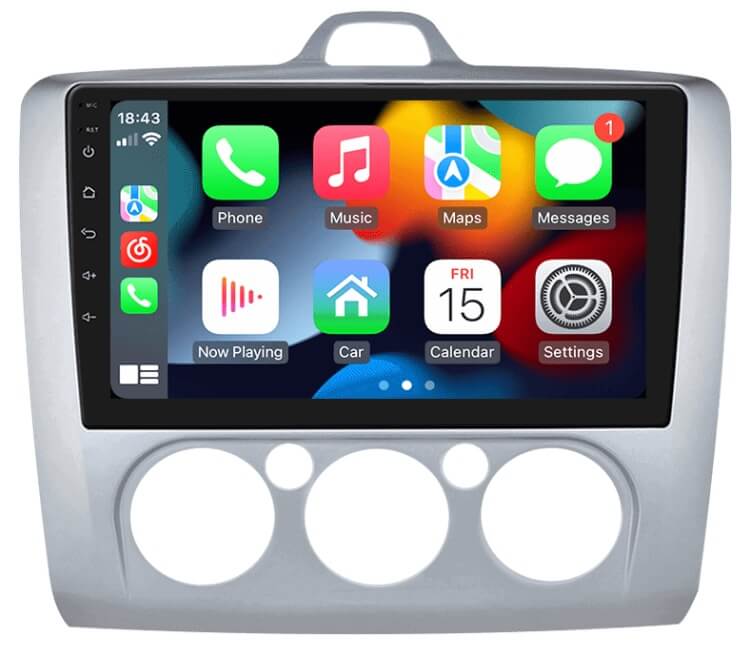 – típus specifikus autóhifi Ford Focus MK2 MK3 (2004-2011) 9″ magyar menüs GPS Android autórádió gyári helyére (manuális klímáshoz)