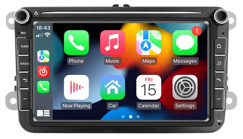 – típus specifikus autóhifi VW Skoda Seat 2 DIN Autórádió 8″-os kijelzős magyar Android rendszerrel CAN BUS adapter kormányvezérlés Wifi Bluetooth DSP